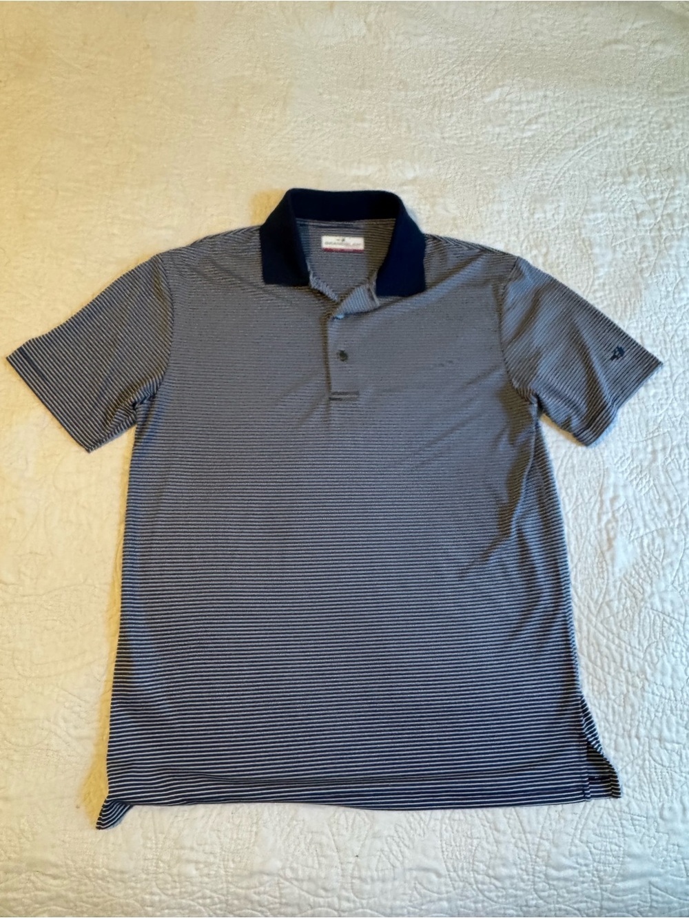 Grand Slam Navy Striped Polo Shirt